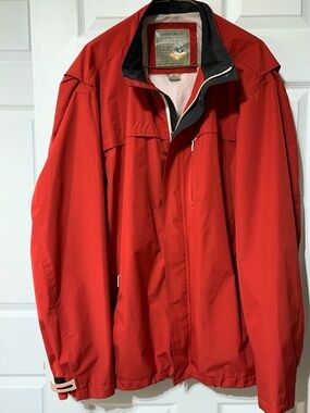 RAINFOREST Men's Red is Raincoat with Black Trim